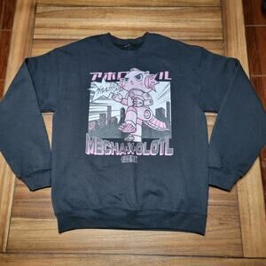 BoxLunch Axolotl Mecha-X-Olotl Black Unisex Sweatshirt - Size Medium